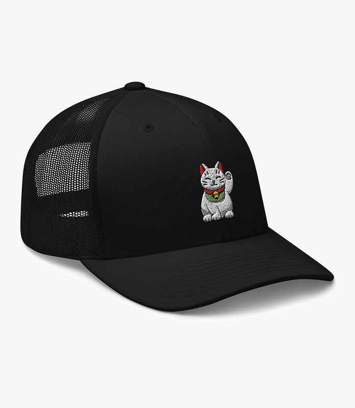 Maneki neko trucker dad hat