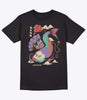 Psychedelic koi fish black t-shirt