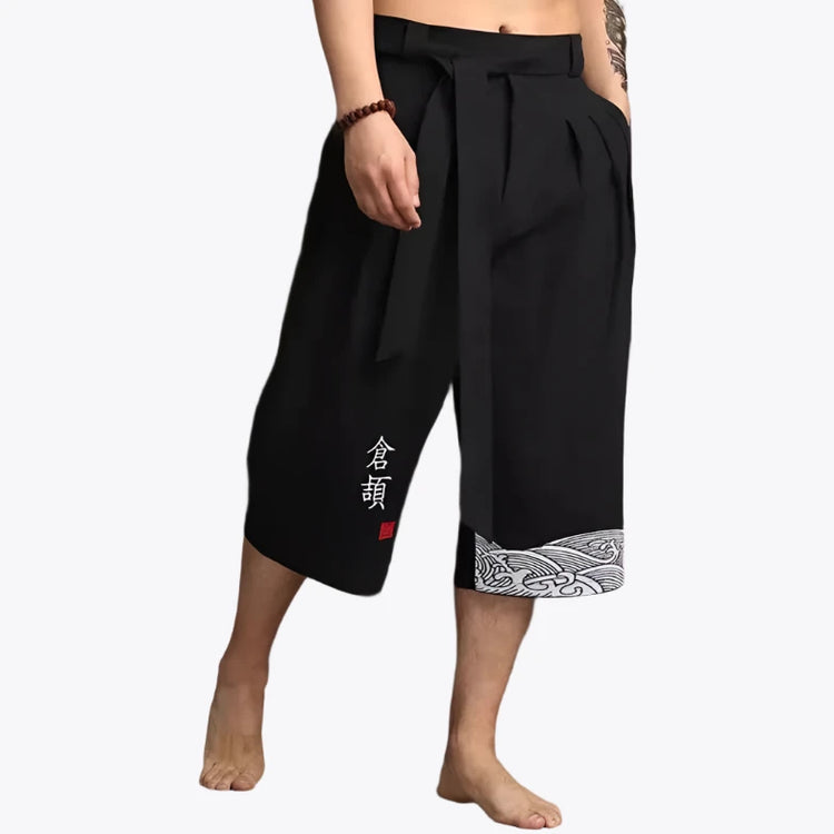 Black Traditional Cropped Pants