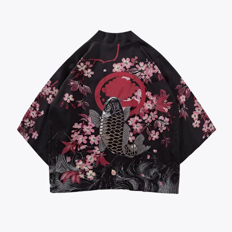 Cherry Blossom Koi Kimono Jacket