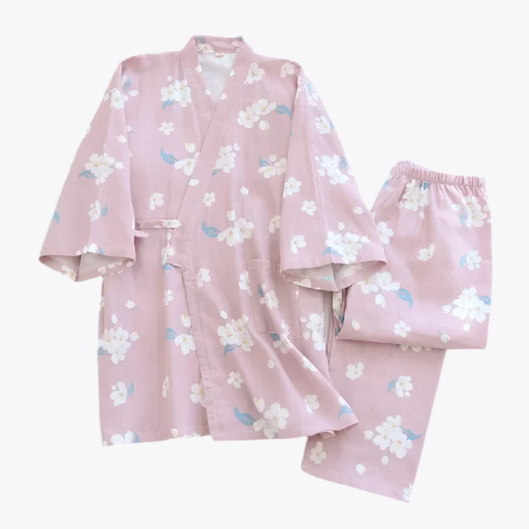 Floral Pyjamas Kimono Set