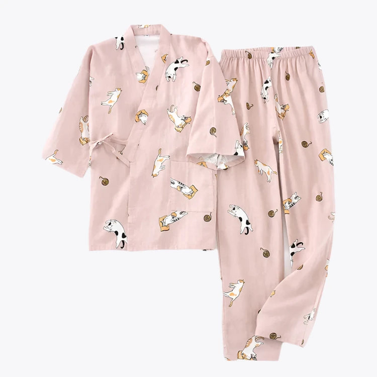 Japanese Cat Pyjamas Set