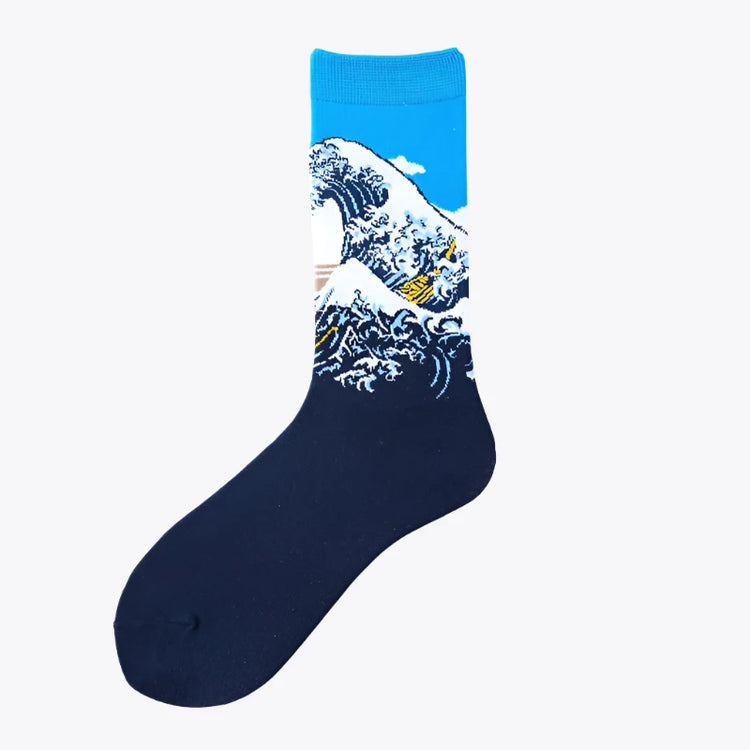 Japanese wave socks