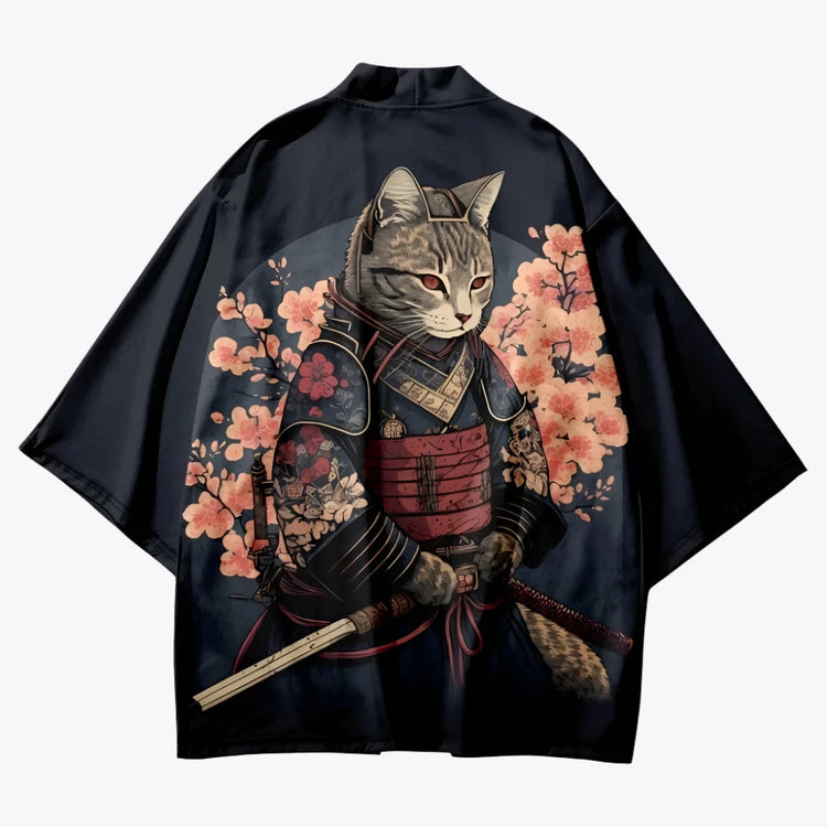 Samurai Cat Kimono Cardigan