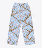Blue Cherry Blossom Print Pants