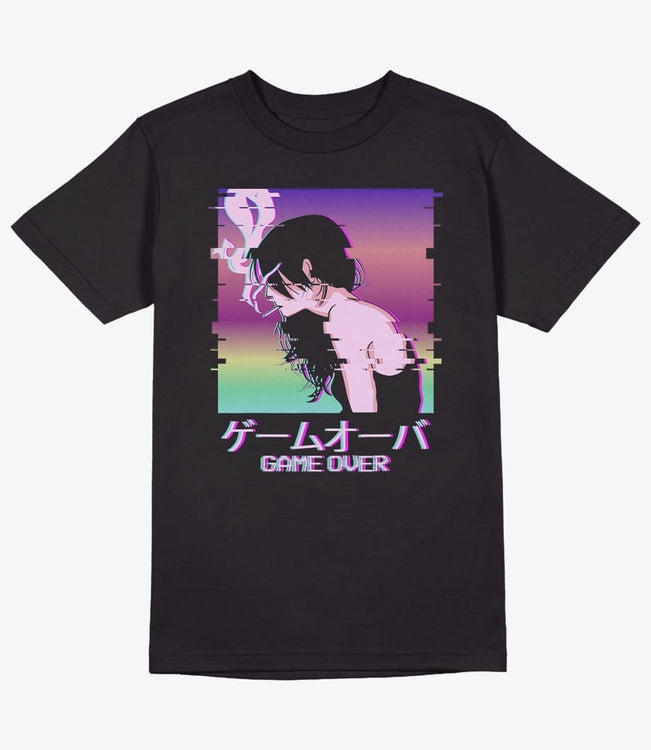 Japanese aesthetic black t-shirt