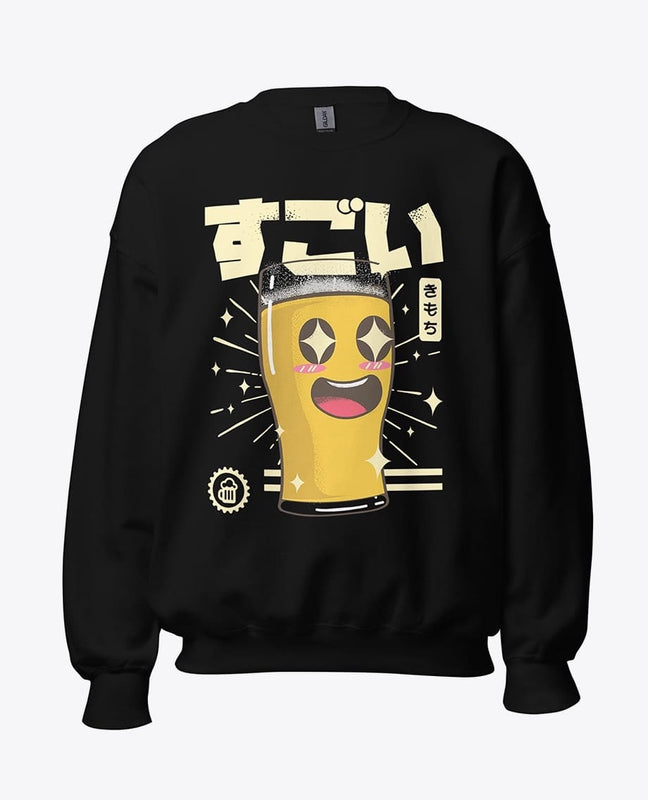 Japanese beer black sweatshirt