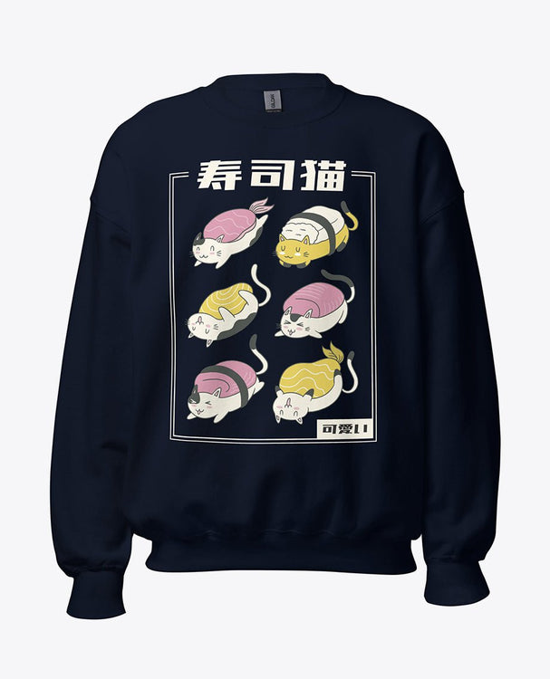 Kanji sushi cat sweatshirt