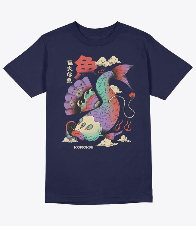 Psychedelic funny koi fish t-shirt
