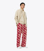 Red cherry blossom pants